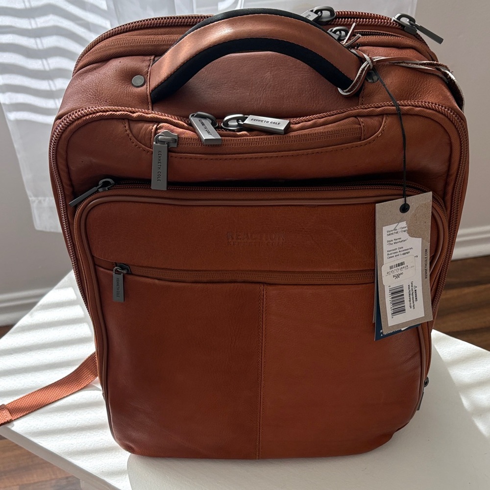 Kenneth Cole Tan Leather Backpack